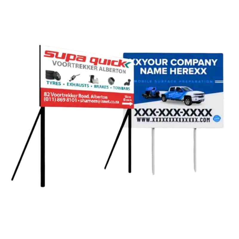 2 x Custom Printed Chromadek Signs 1.2m x 1.2m