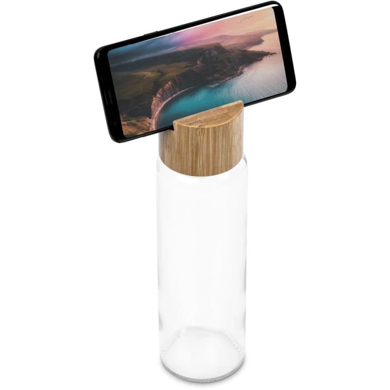 Okiyo Kenko Phone Stand Glass Water Bottle - 700ml