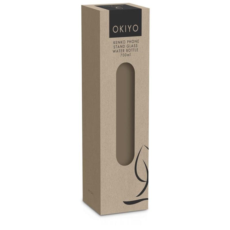 Okiyo Kenko Phone Stand Glass Water Bottle - 700ml