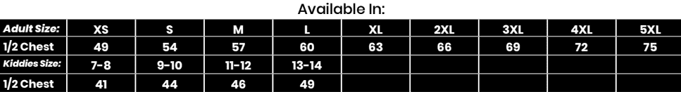 Cricket Pullover Sizing guide