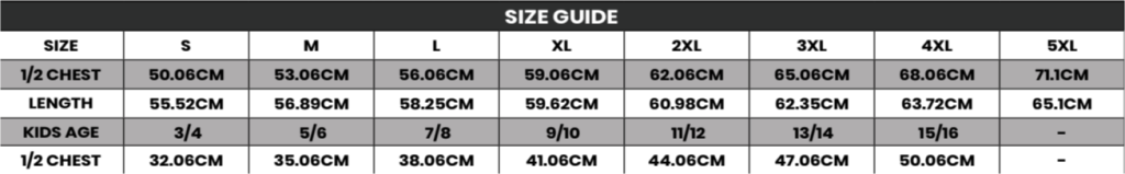 Puffer Jacket Size Guideline
