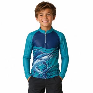 Custom Kids Zip Long Sleeve Fishing Shirt