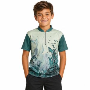 Custom Kids Zip Short Sleeve Fishing Shirt