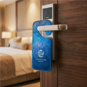 Hoppla Hangit RPET Felt Door Hanger lifestyleImagesWithLogos