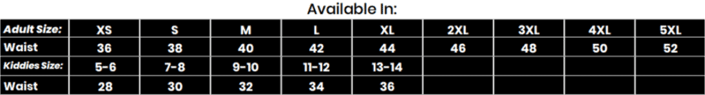 Netball_Hockey Skort Sizing Guide