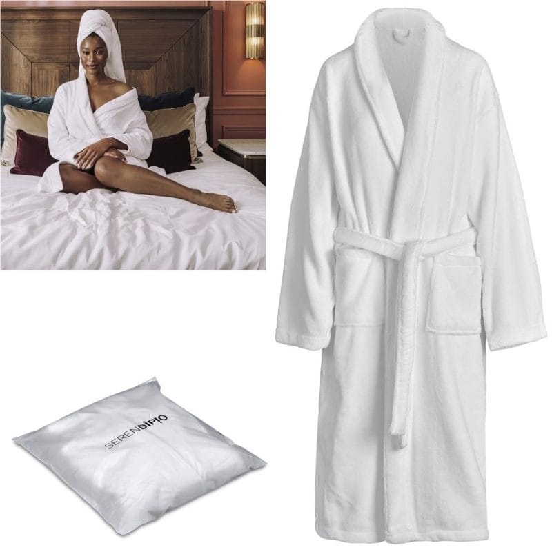 Serendipio Langham Ladies Coral Fleece Bathrobe additionalImagesWithoutLogos