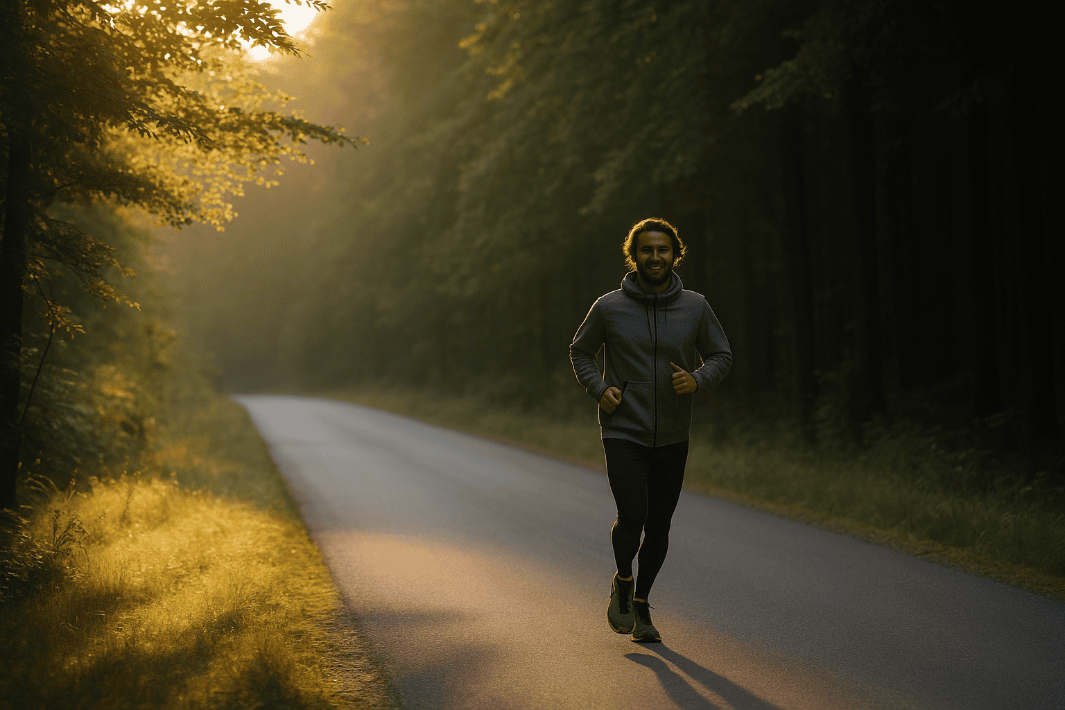 Man running outside
