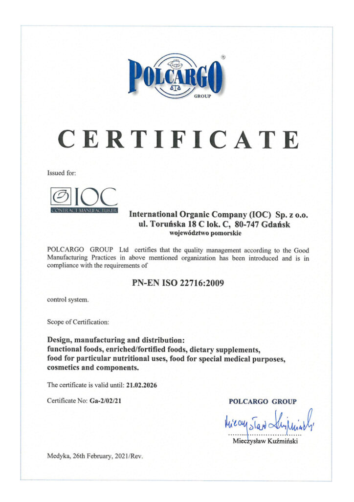 ISO 22716 - Dobra Praktyka Produkcyjna (GMP) Kosmetyki