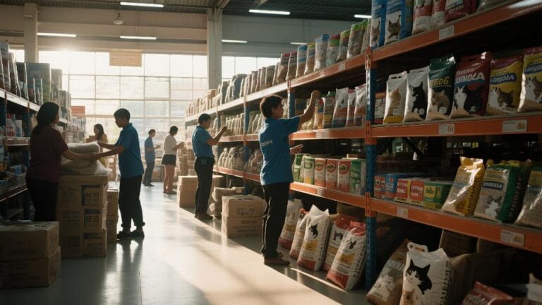 Premium eco-friendly cat litter display at QingkePet, a leading manufacturer and supplier.