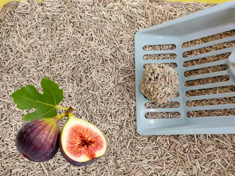 Fig Tofu Cat Litter, an advanced private label formula with 72-hour odor elimination technology that neutralizes ammonia and is safe for all cats.