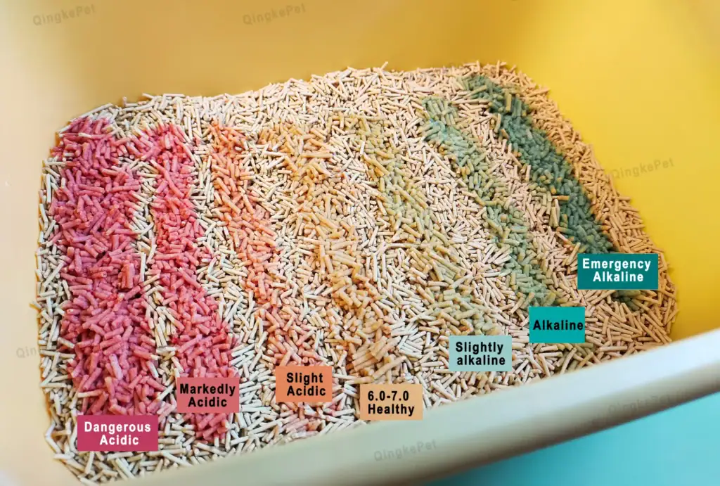 Tofu Health Monitoring Cat Litter pH Color Indicator Chart (Red to Blue)