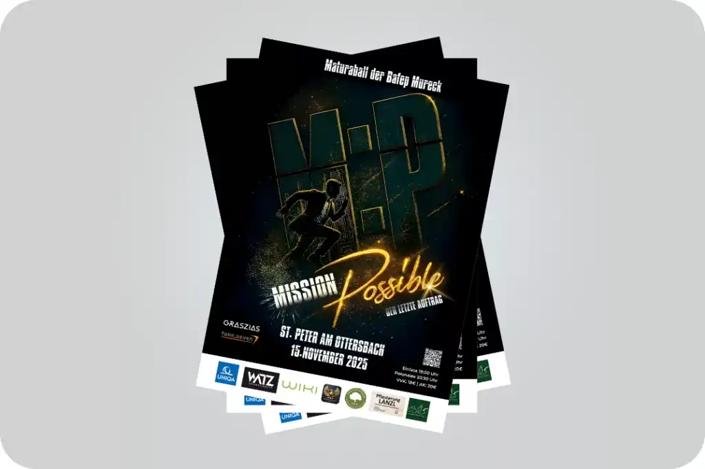 Flyer Druck für Maturaball der Bafep Mureck