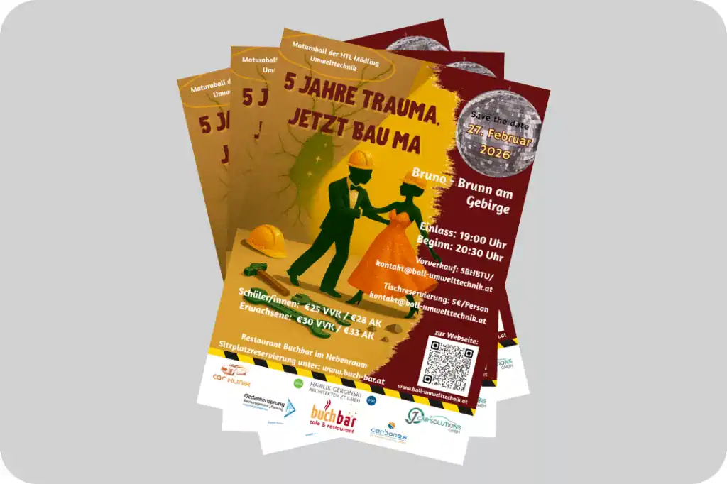 HTL Umwelttechnik Druck Plakate für den Maturaball