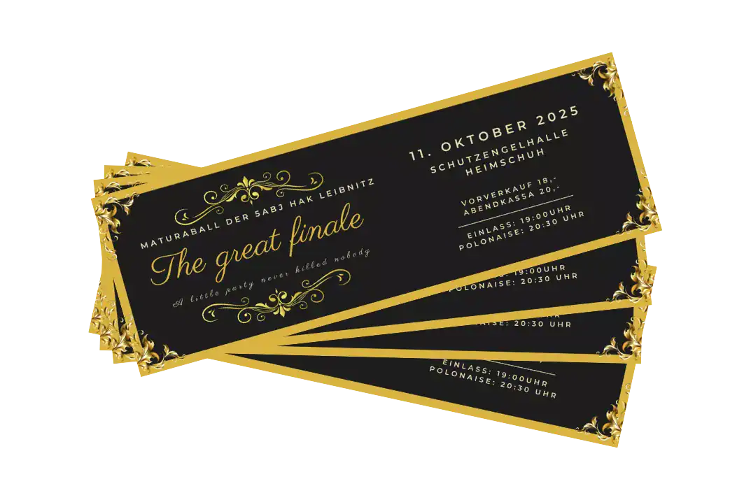 Eintrittskarten „The Great Finale“ – Maturaball Eintrittskarten Druck