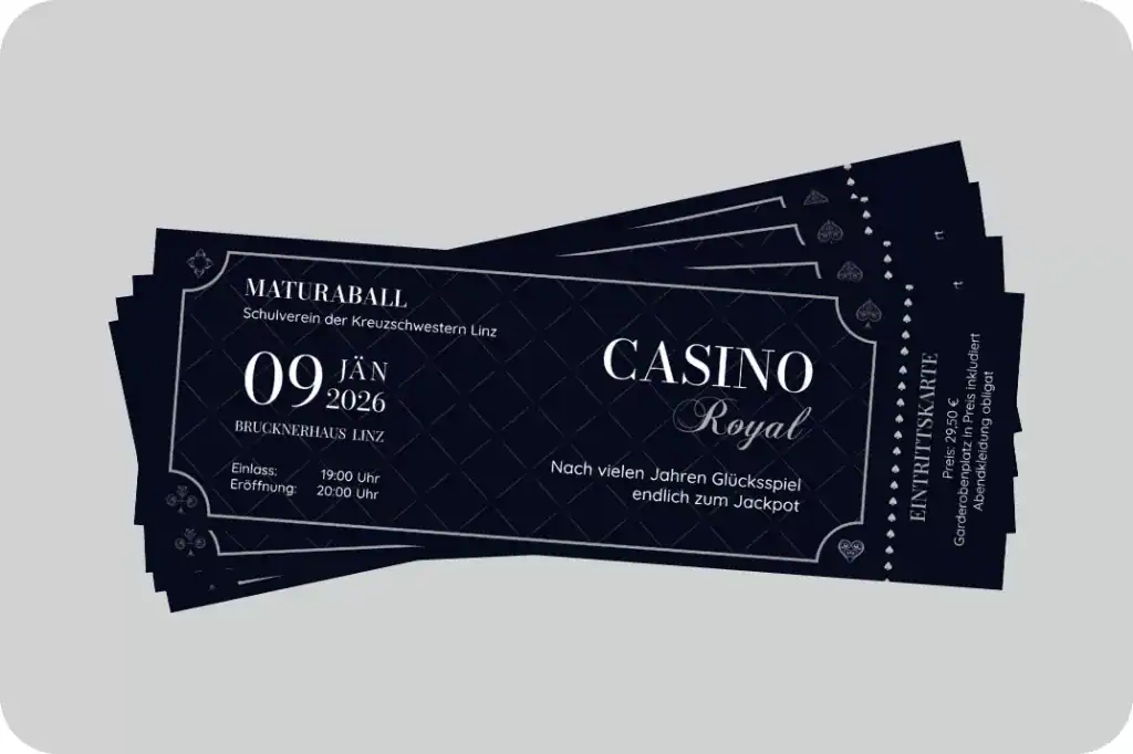 Eintrittskarten Druck für Casino Royal