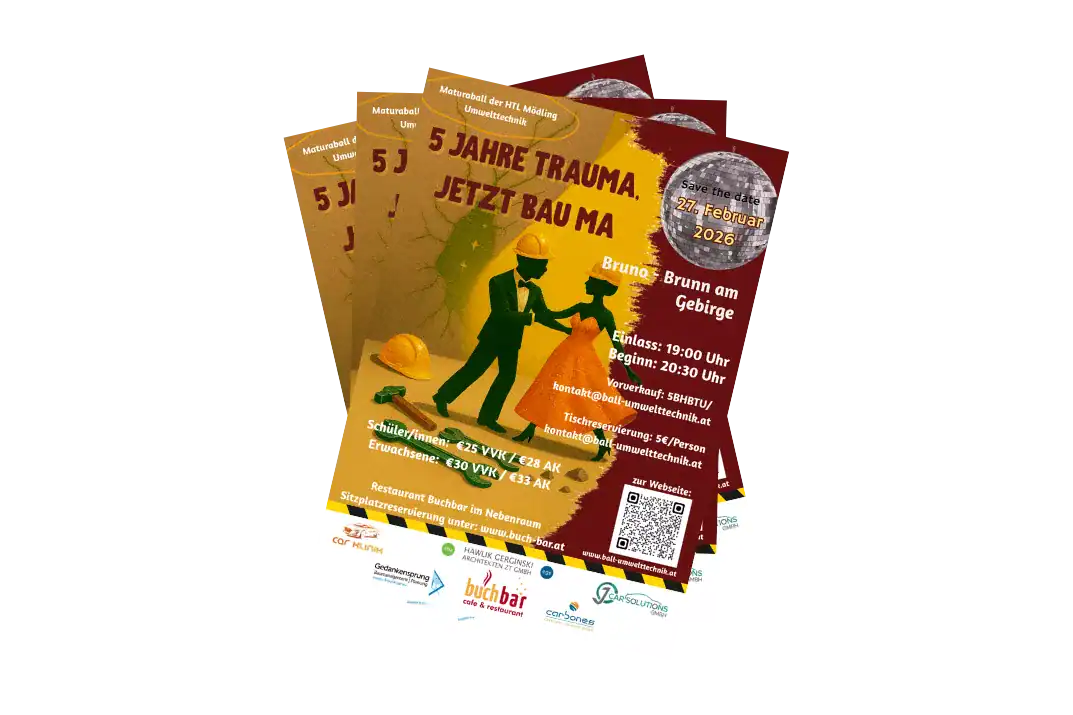 Maturaball-Plakat „WMMatura“ – Druck für den Maturaball Gymnasium Ried