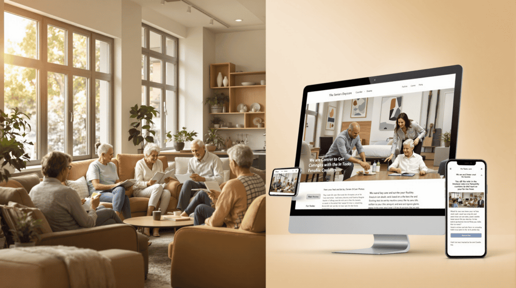 image of Senior Daycare Website on Desktop and Phone