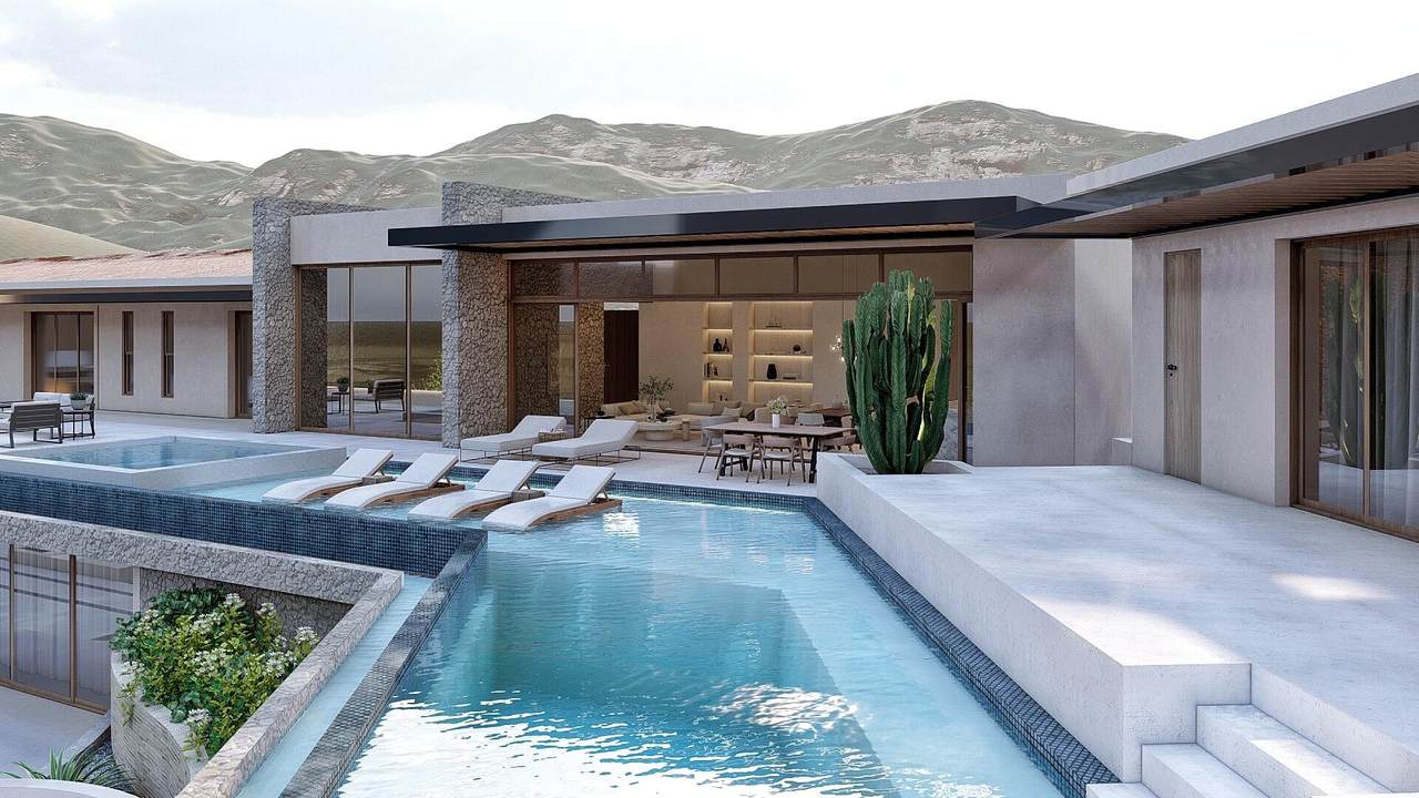 Puerto Los Cabos Luxury Villa With Infinity Pool And Modern Design, Ocean Views, And Outdoor Lounging Areas.