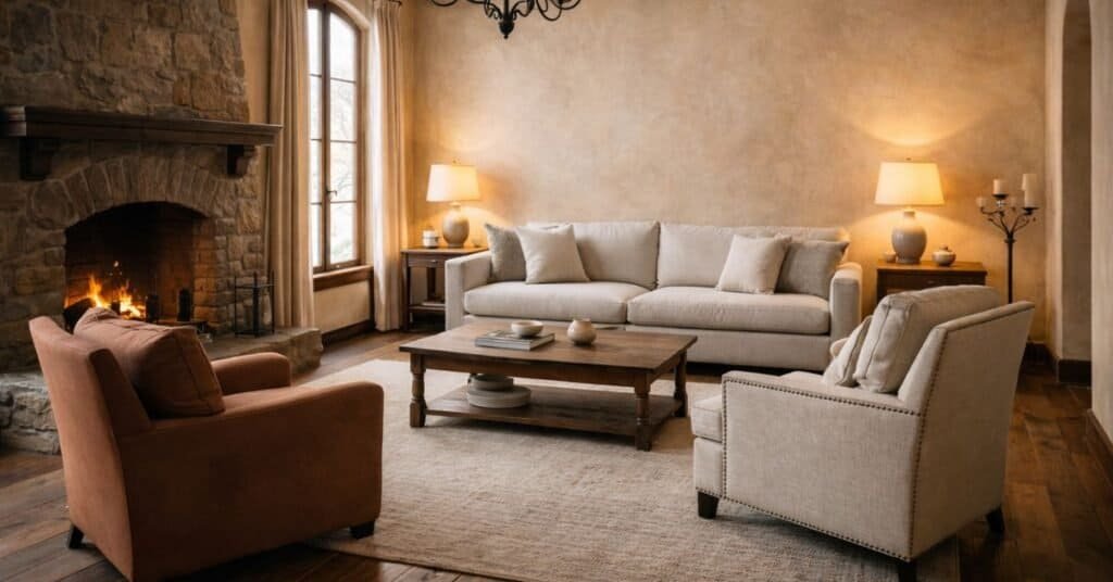 Simple winter decor element featuring soft colors and cozy textures