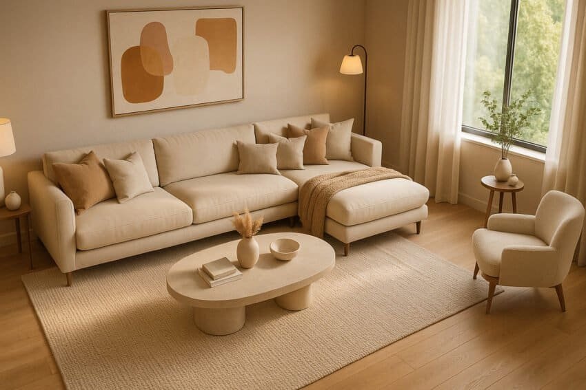 Modern Living Room With Warm Neutral Colors