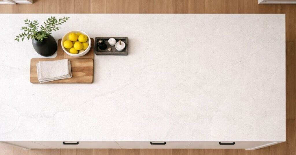 Simple kitchen island styling ideas showcasing a tidy setup.