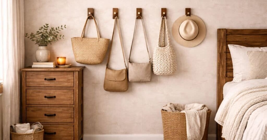 Simple visual guide to small bedroom storage hacks for organizing space.