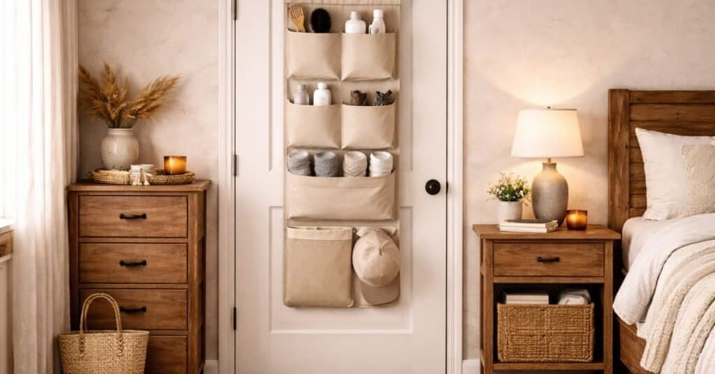 Image depicting small bedroom storage hacks for maximizing space.