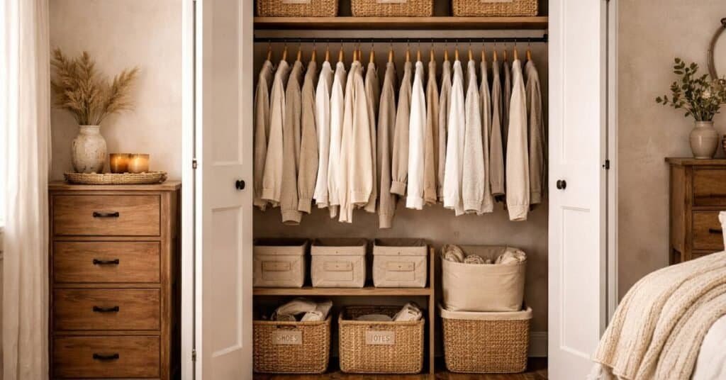 Illustration of small bedroom storage hacks for maximizing space