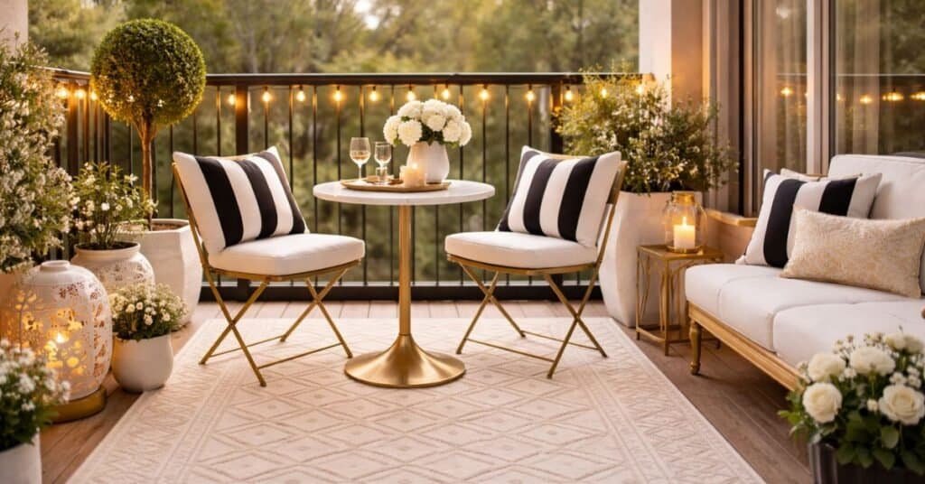 Elegant balcony with modern details