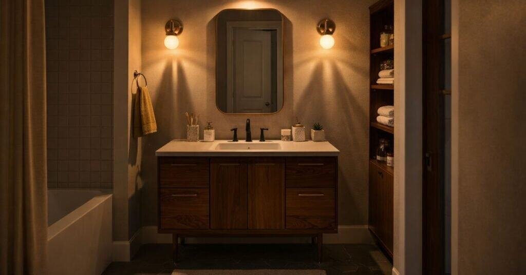 Modern mid century bathroom serenity