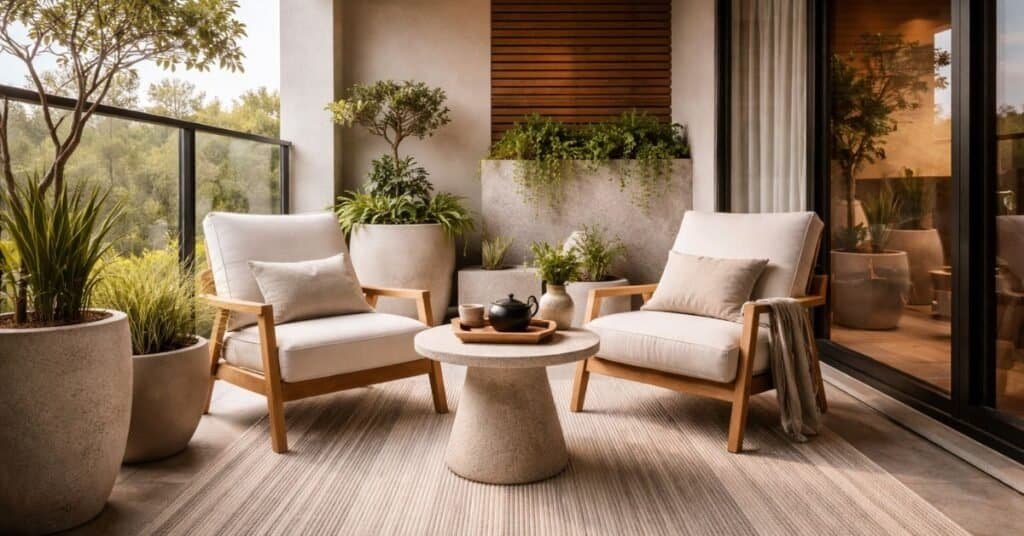 Peaceful zen balcony retreat