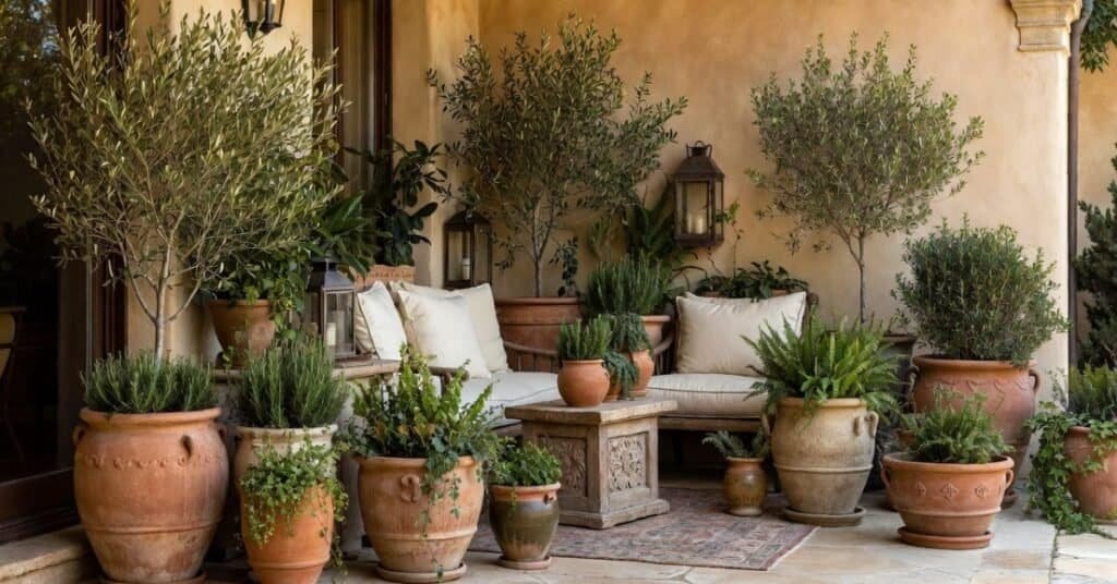 image of an overfilled porch corner with poor spacing