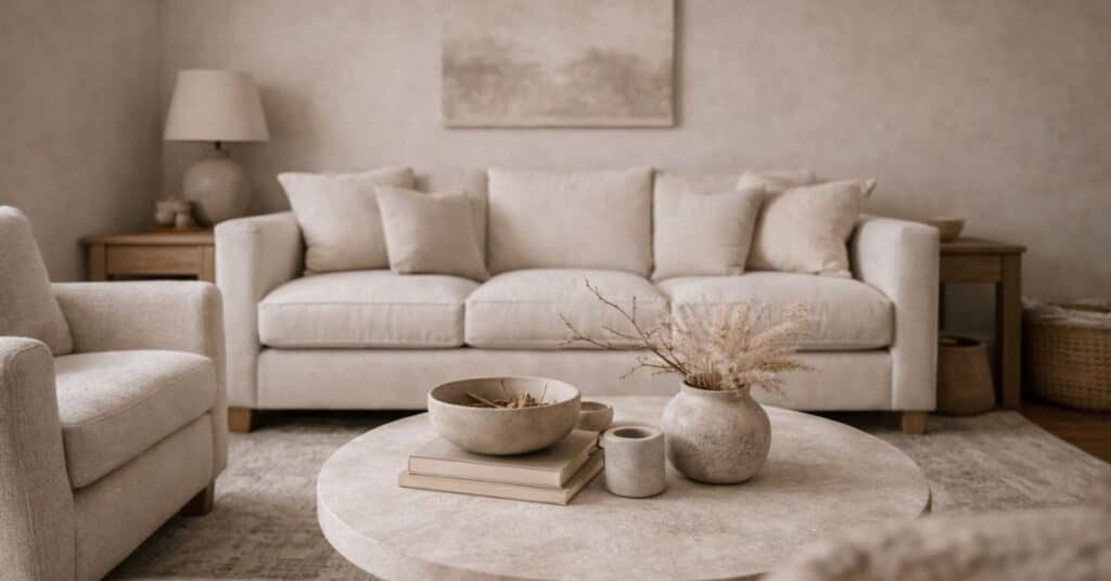 small living room corner with overly matching decor that feels flat and stiff