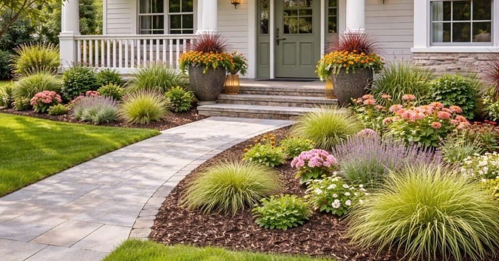 Charming suburban front yard garden