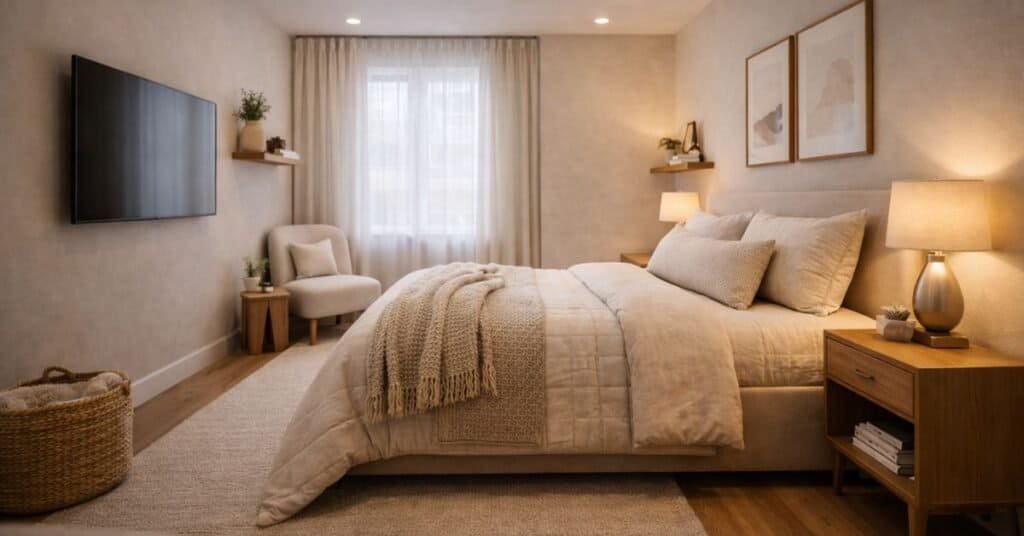 Cozy and modern bedroom retreat