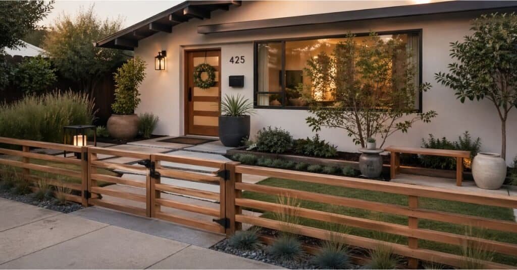 Inviting modern home at golden hour