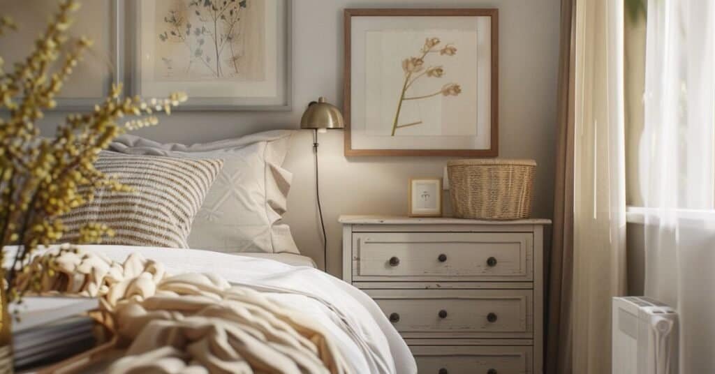 Renter friendly small bedroom with plug in lighting and simple decor updates for a cozy look without clutter