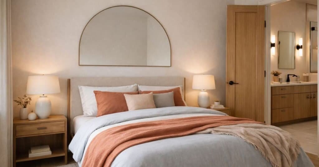 Serene modern bedroom with natural accents