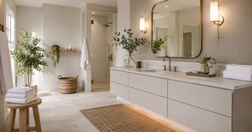 Effortless Greenery Bathroom Decor