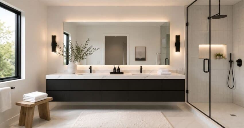 White and Black Bathroom Decor