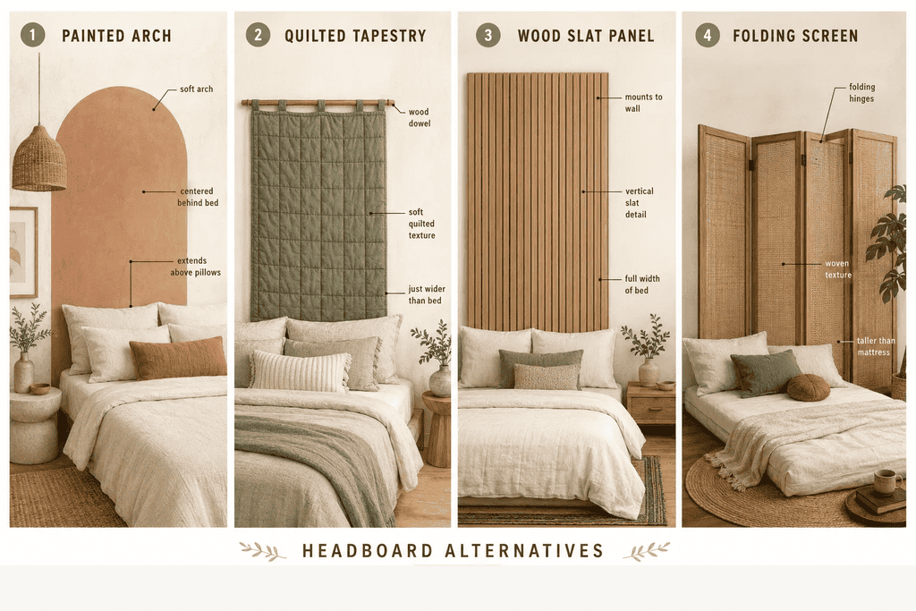Headboard Alternatives for Bedroom Wall Decor