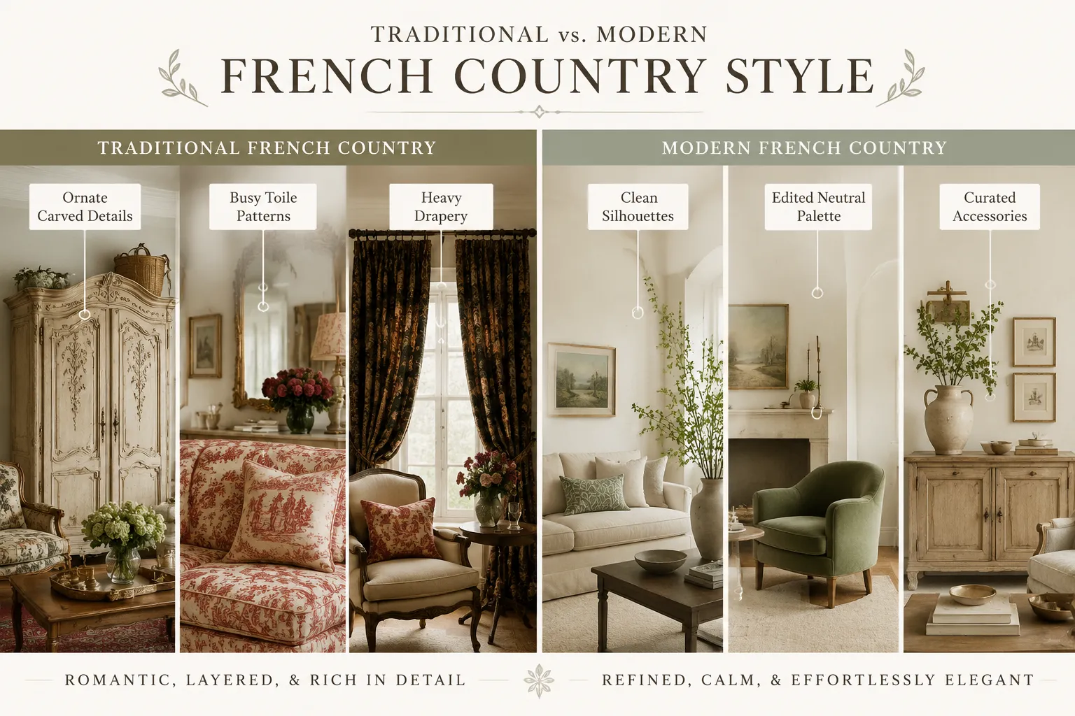 What Is Modern French Country Style and How Is It Different From Traditional French Country?