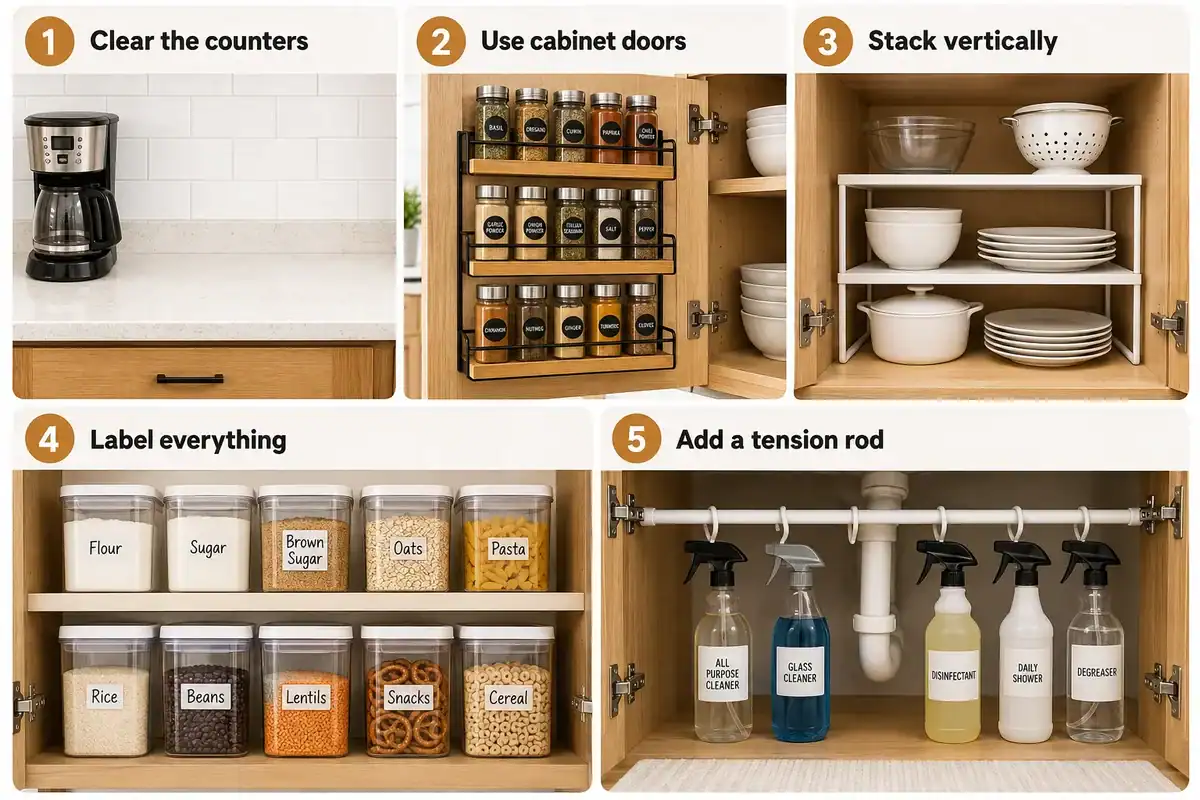 How to Make a Small Kitchen Feel Bigger and More Organized
