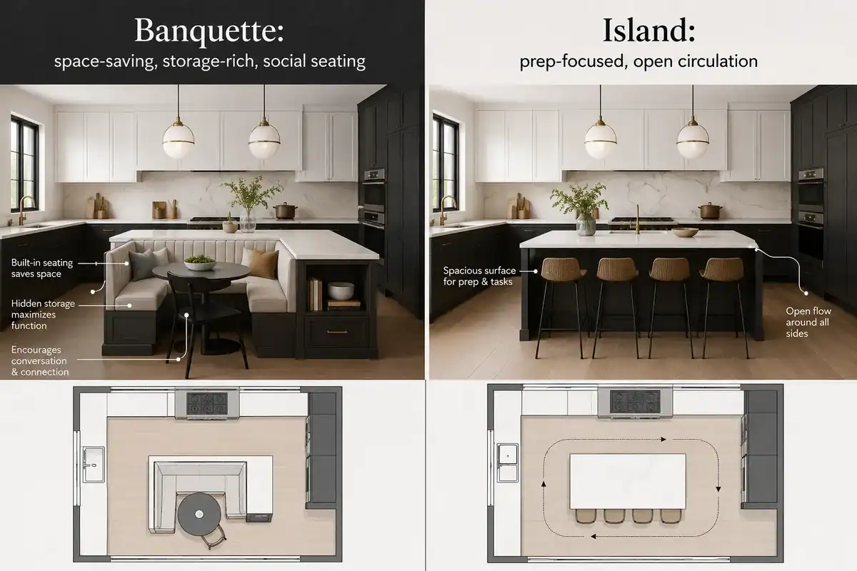 Banquette vs. Kitchen Island: Which Is Better