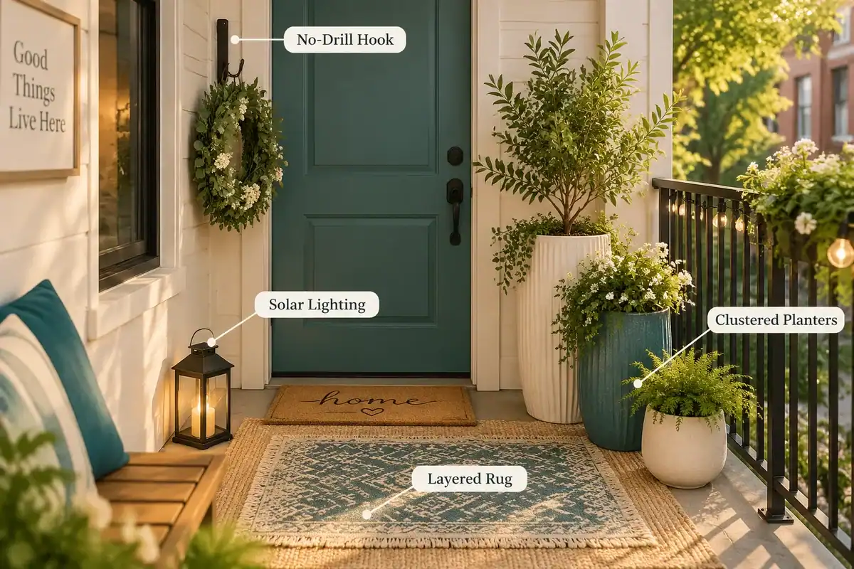 Porch Decor Ideas for Renters That Won't Damage the Space