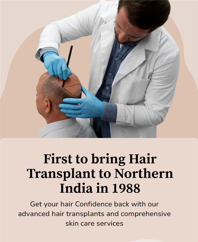 Hair transplant procedure at Puri Skin Clinic in Northern India, specializing in advanced hair restoration treatments.