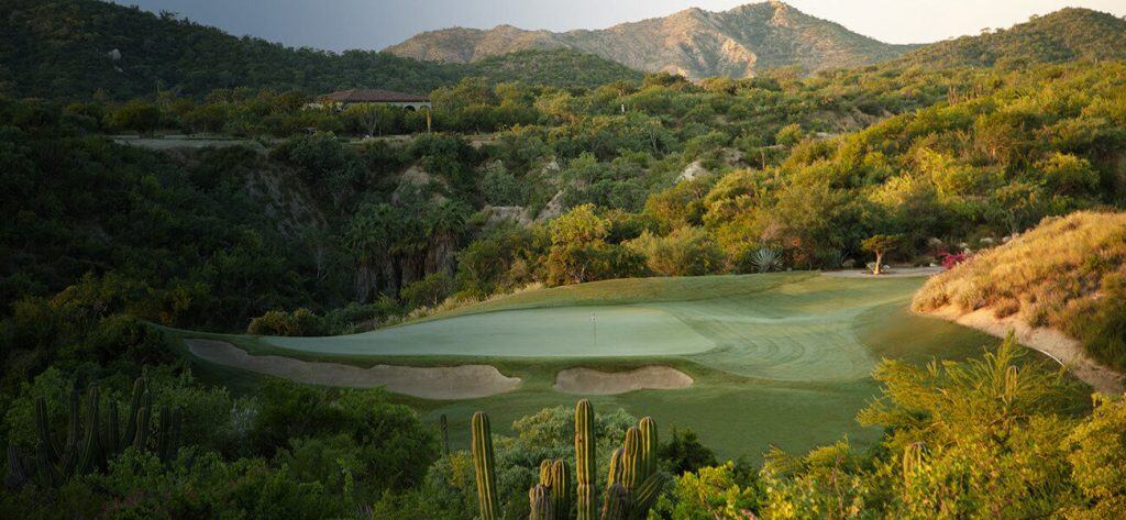Querencia Golf Club Fairway With Mountain Backdrop And Desert Landscape In Los Cabos