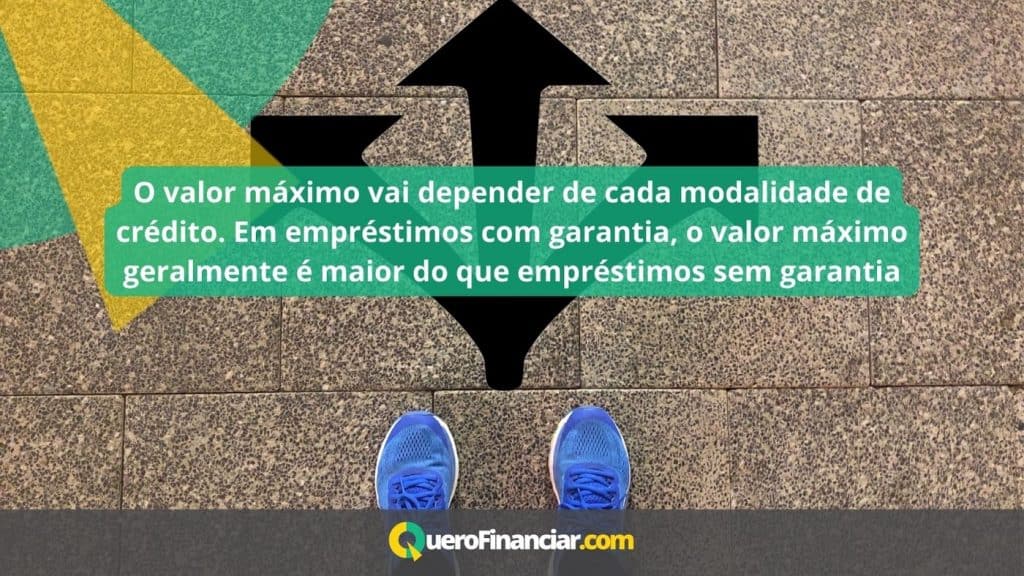O valor m&aacute;ximo vai depender de cada modalidade de cr&eacute;dito. Em empr&eacute;stimos com garantia, o valor m&aacute;ximo geralmente &eacute; maior do que empr&eacute;stimos sem garantia