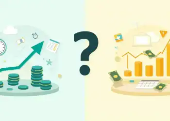 Ilustra&ccedil;&atilde;o comparativa entre SAC e Tabela Price com gr&aacute;ficos e elementos simbolizando amortiza&ccedil;&atilde;o.