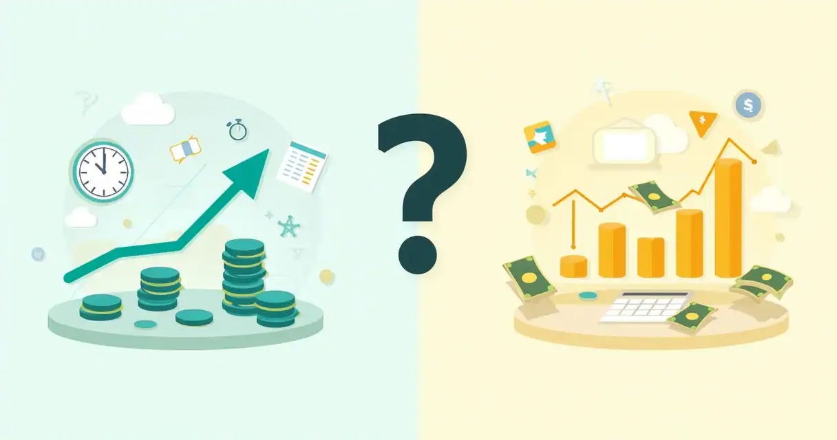 Ilustração comparativa entre SAC e Tabela Price com gráficos e elementos simbolizando amortização.